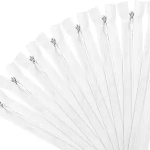 JAXICREY 8 Stück Reißverschluss 40cm, Nahtverdeckter Reißverschluss Weiß Reissve