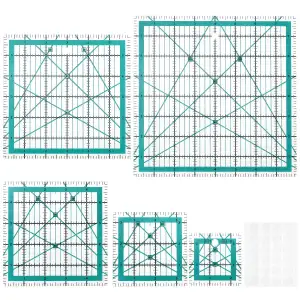 QWORK® Patchwork Lineal, 2.5"/3.5"/5"/6"/8", Acryl-Nählineal für DIY-Quilten und