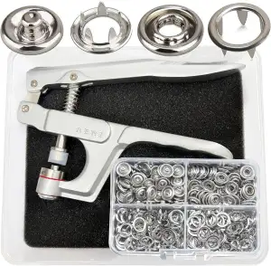 Jersey Druckknöpfe, Druckknopf Set mit Zange, Φ9.5mm Metall Snaps Nähzubehör But