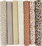 7 Stück Baumwollstoff Paket, COGVOHY 50 × 50 cm Stoffe zum Nähen, Patchwork Stoffe, Patchwork zum...