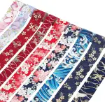 FINGERINSPIRE 17 m langes Baumwollband im japanischen Kimono-Stil, 9 Farben, für Bastelarbeiten, Geschenkverpackungen, Partydekorationen, Schleifen für