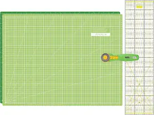 SEMPLIX Schneidematten Set - Schneideunterlage 60 x 45 cm (A2), Rollschneider Ma