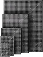 CRAFTUS Schneidematte A0 Schwarz-Grau [90x120cm] | Bastelunterlage selbstheilend mit 5-lagigem Schnittschutzkern | Bastelmatte mit beidseitigen Präzisionsmuster & Winkelmesser