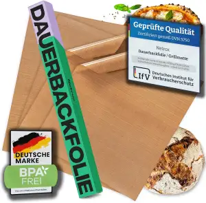 Netrox - Dauerbackfolie & Grillmatte (4er Set) für Backofen und Grill wiederverw
